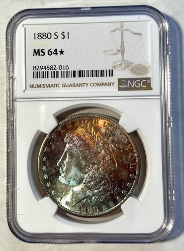 NGC MS64STAR 1880 S $1 MORGAN SILVER DOLLAR     TONER      G95