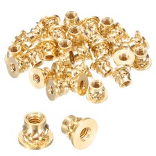 50 Pcs M2 x 3.5mm H x 3.6mm OD Brass Knurled Flange Threaded Inserts