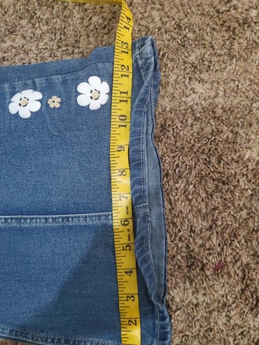 Vintage 70s 80s Style Denim Bellbottom Flare Jeans Button Up Floral 38/29 3xl - Picture 10 of 10