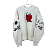 Peanuts Characters Double Sided Sweatshirt Ivory Women's Size XL NWT