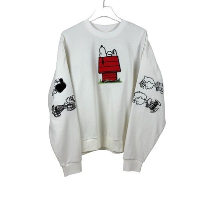 Peanuts Characters Double Sided Sweatshirt Ivory Women's Size XL NWT