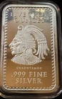 5 oz 999 Silver Aztec Mayan Calendar Bar Bullion Cuauhtemoc Rare