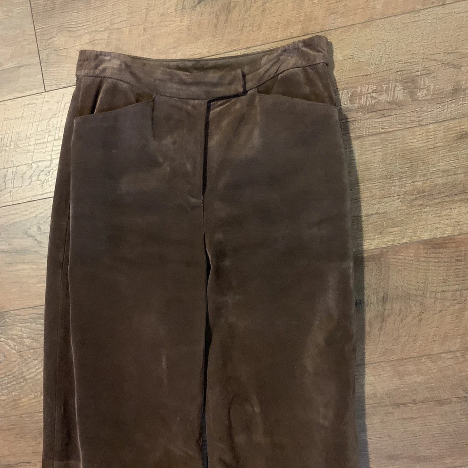 Sonoma Jean Co Genuine Suede Leather Pants Womens 8 Lined Brown Rodeo Western - Image 2 of 4