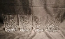 Set Of Clear Crystal Glass Whiskey/Double Old Fashioned Glasses 4" X 3.33"