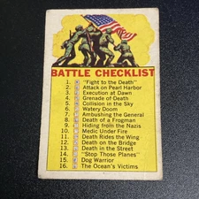 1966 BATTLE CARD #73 CHECKLIST, A&BC Gum