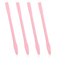 Silicone Wax Sticks Spatula Non Stick Reusable Hair Removal Home Salon Pink 4Pcs