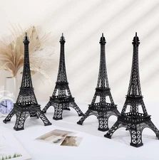 Therwen Eiffel Tower Sculpture, Alloy Metal 15 Inch ,.Set of 4 - New Open box