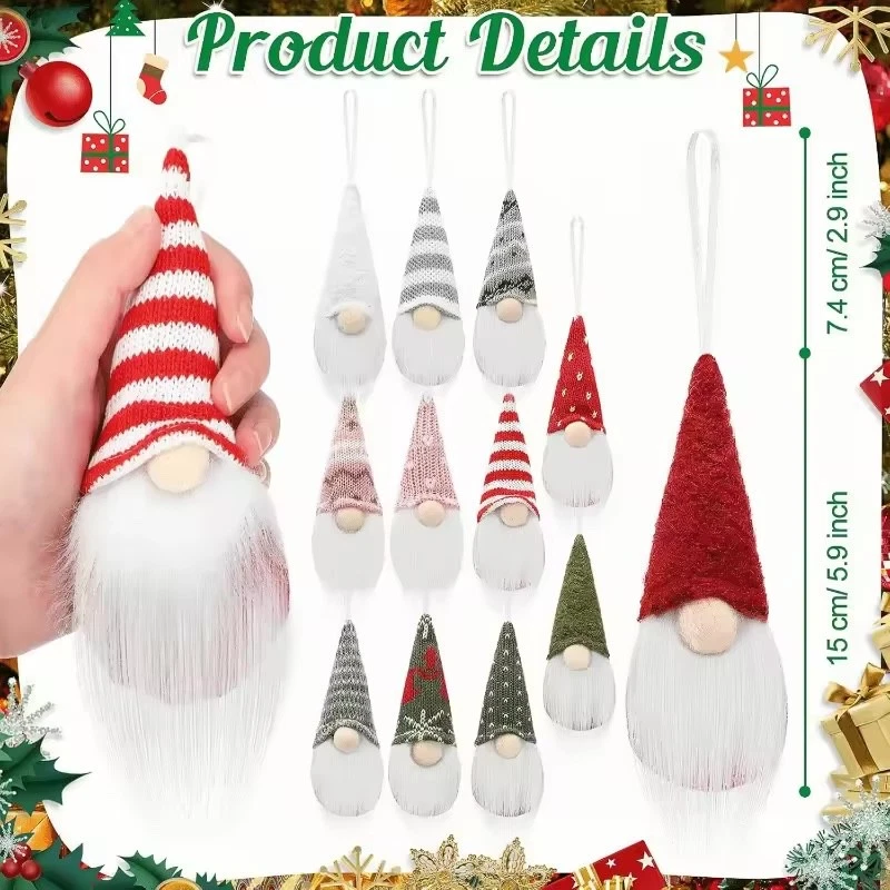 3pcs Festive Christmas Gnome Table Centerpieces - Perfect for Holiday Parties - Image 4 of 4