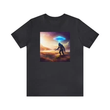 Bigfoot UFO T-Shirt futuristic flying UFO sasquatch 