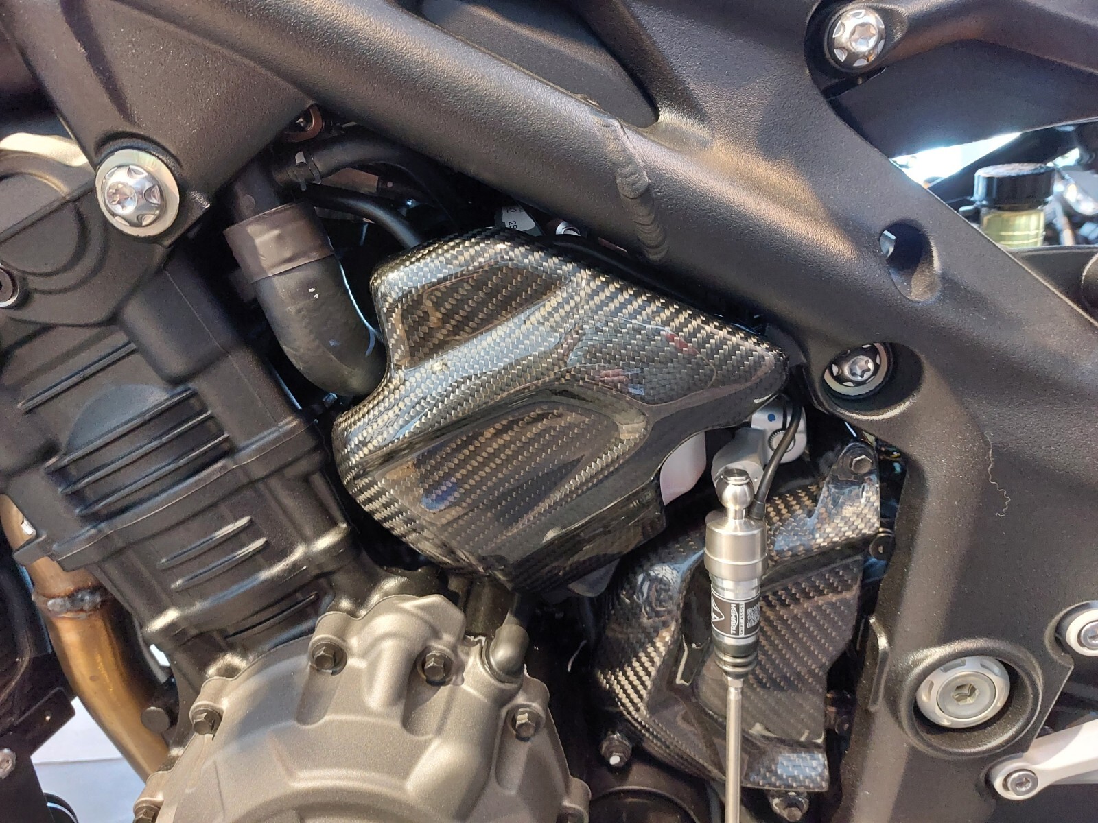 Couvercle de vase d'expansion en carbone pour moto Triumph Speed Triple 1200 RS