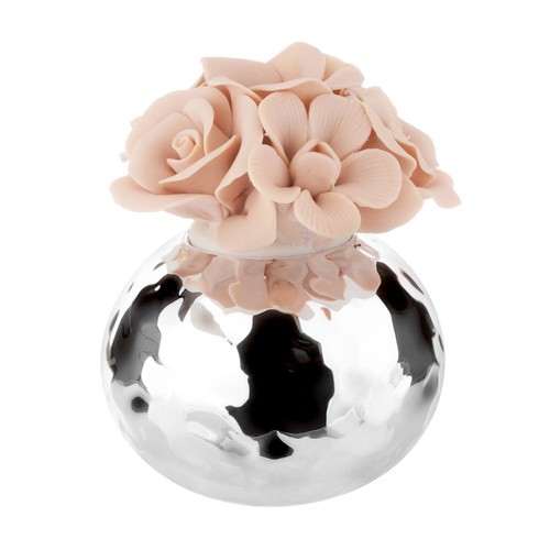 Profumatore martellato rose rosa in porcellana con argento Miro Silver - Foto 2 di 4