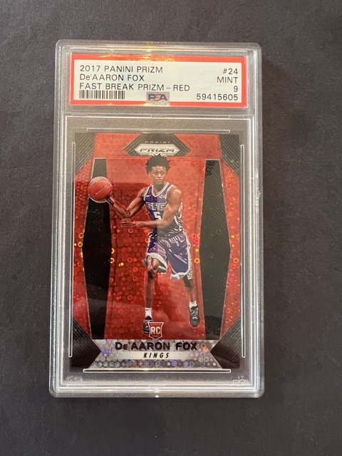 2017-18 Prizm De'Aaron Fox Rookie Fast Break Red Prizm /125 PSA 9 - Kings Spurs
