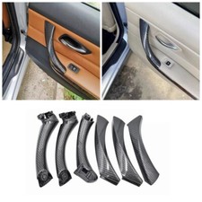 6pcs Inner Outer Door Panel Handle Pull Trim Cover For Bmw E90 328i Carbon Fiber 6pcs Inner Outer Door Panel Handle Pull Trim Cover For Bmw E90 328i Carbon Fiber