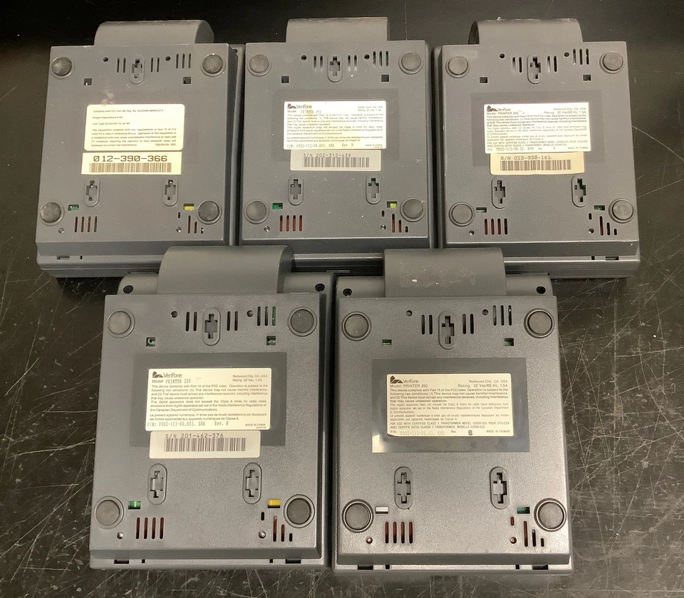 VeriFone Lot | 5 Printers Model 250 | PinPad 1000 | Tranz 330 and Tranz 380 - Image 3 of 4