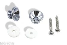 Strap Button Deluxe Large Chrome with Felt Pad Pair Bitterroot 081152DXCH