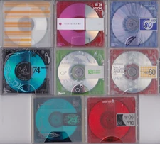 8 minidiscs W/SLIPCASES sampler pack -- no dupes, mix of 74 & 80, fast USA ship