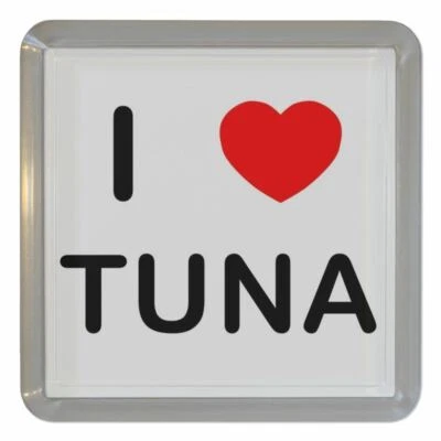 BADGEBEAST Tuna I Love Plastic Tea Coaster Beer Mat Plastic (95mm x 95mm)