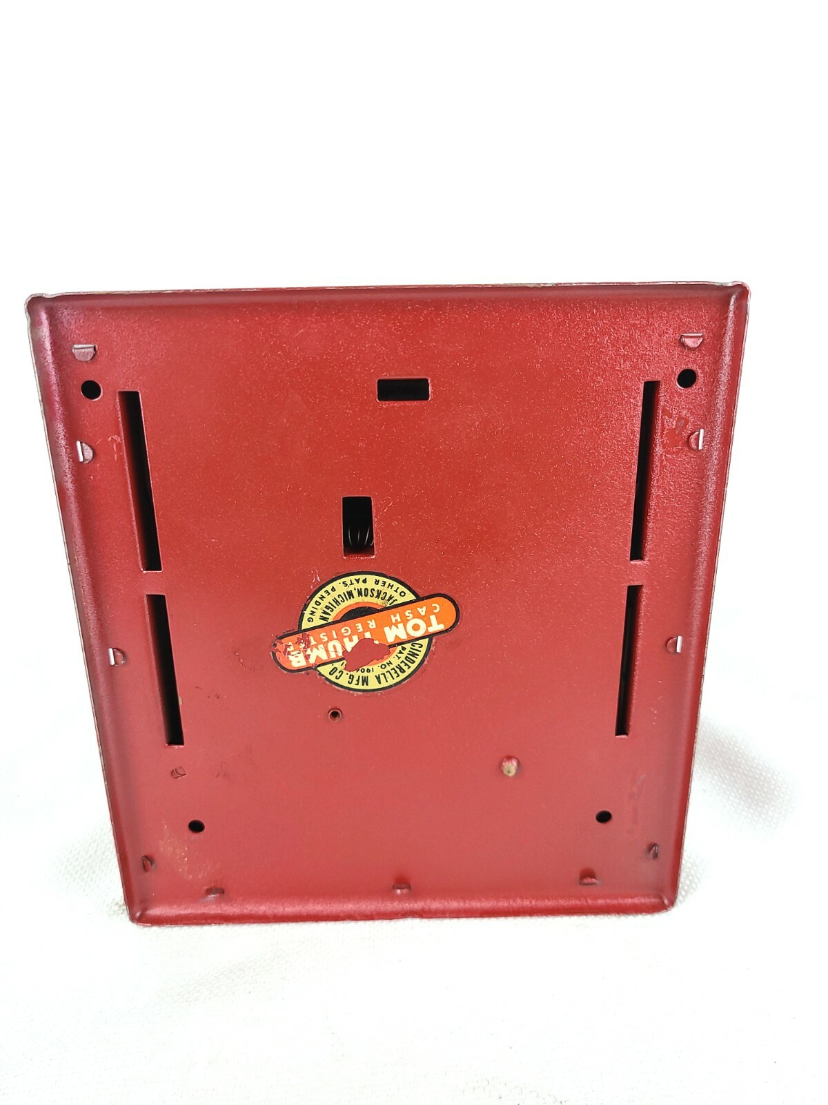 как выглядит Vintage TOM THUMB Red Metal Cash Register Cinderella Mfg. 1950s Toy 7B 3A фото