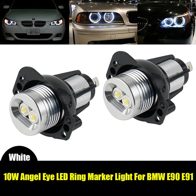 Pair LED Angel Eye Halo Ring Marker Light Bulb Fits For BMW E90 E91