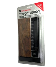 Park Sherman Tempo Telephone Index, Push-Button Address Book, Walnut, Black, NOS