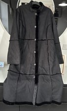 Centigrade Black Faux Sheepskin Coat Plus Size 26 Full Length Machine Washable