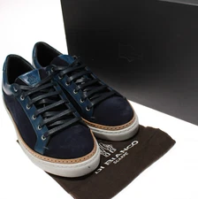Di Bianco NWD Binetto Suede Calf Casual Sneakers Size 10 in Navy Blue