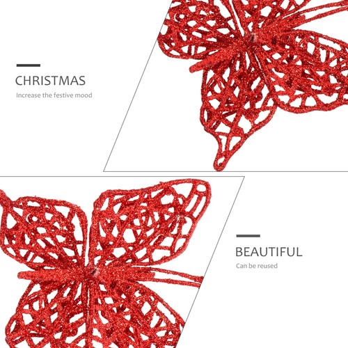 20 Piezas Decoraciones de Navidad Mariposas Huecas Brillantes Árbol de Navidad - Imagen 6 de 12