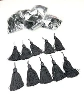 4.5" BLACK CHAINETTE TASSELS LOT OF 10