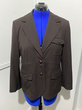 Olsen Vintage Brown Safari Blazer Jacket Size 16