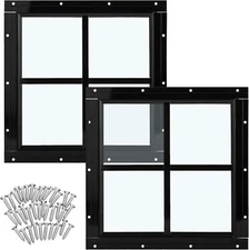 2 Pack Shed Window 12'' X 12'' Flush Mount Shed Window with Tempered Glass House