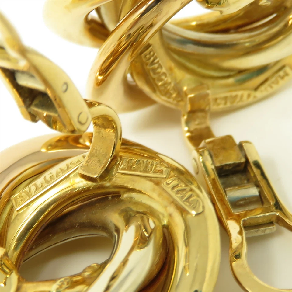 NYJEWEL Bulgari Bvlgari 18k Tri Color Gold Large Clip On Earrings - Image 4 of 4