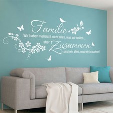 Wandtattoo Wandsticker Wandaufkleber Zitat Alles Familie Flur Wohnzimmer W5453