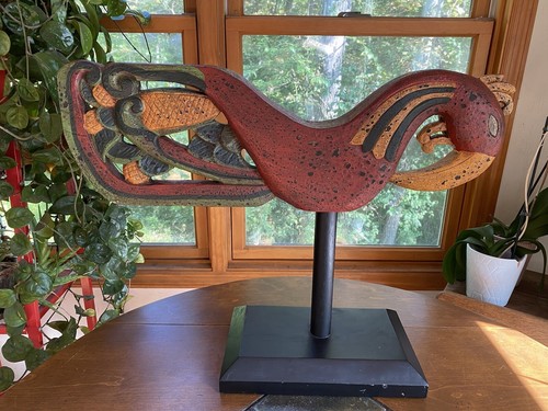 SCULTURA GALLO VINTAGE STATUA POLLO Maya Astratta 25X20” - Foto 6 di 12