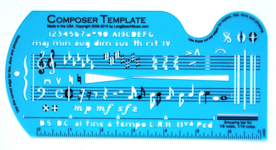Song Writer's Composing Template for Music Notes & Symbols with Staff Paper - Image 2 of 4