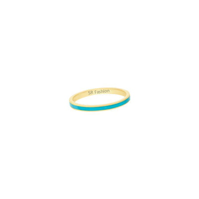 2mm Wide Plain Turquoise Enamel Band Ring - Minimalist Stacking Band Ring  - 925