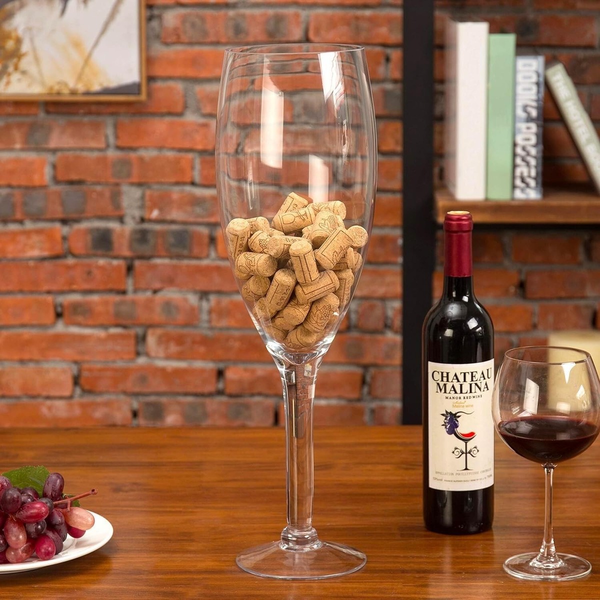20 Inch Oversized Wine Glass Vase, Decorative Novelty Wine Glass Cork  Holder | eBay