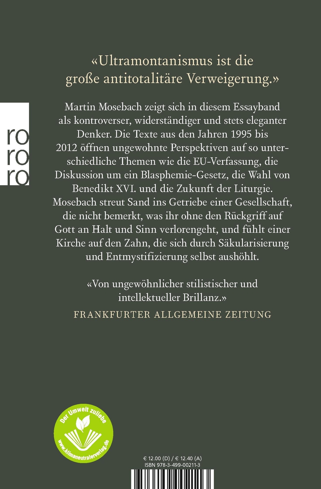 Thumbnail - Martin Mosebach | Der Ultramontane | Taschenbuch | Deutsch (2021) |
