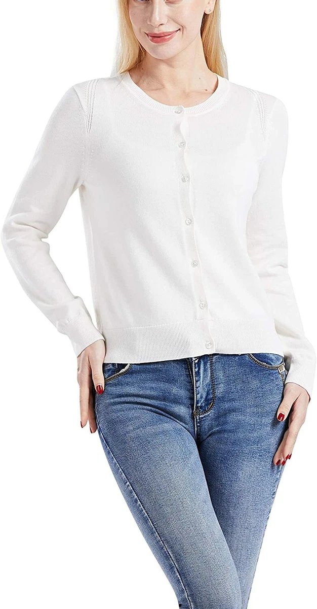 Women's 100 hotsell cotton cardigan sweaters