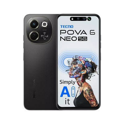 TECNO POVA 6 NEO (8GB+256GB) Black 6nm D6300 Advanced AI Features Global Version