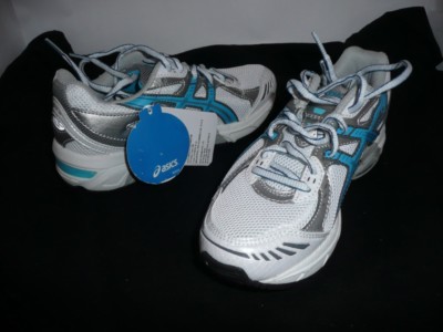 LADIES ASICS GEL-1150 RUNNERS WHITE/SILVER/BLUE BNWT