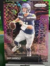 2025 Panini Prizm Fireworks Purple Power /49 Sam Darnold Seattle Seahawks