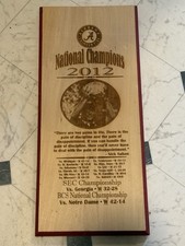 Alabama Crimson Tide 2012 National Champs Wood Carved Wall Sign NCAA Nick Saban 