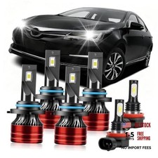 Light Bulbs Compatible for 2009-2013 Toyota Corolla 9005 High Beam 9006 Low