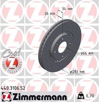 2X Zimmermann Bremsscheibe Vorderachse U.A. FüR CitroËN, Ds, Opel, Peugeot