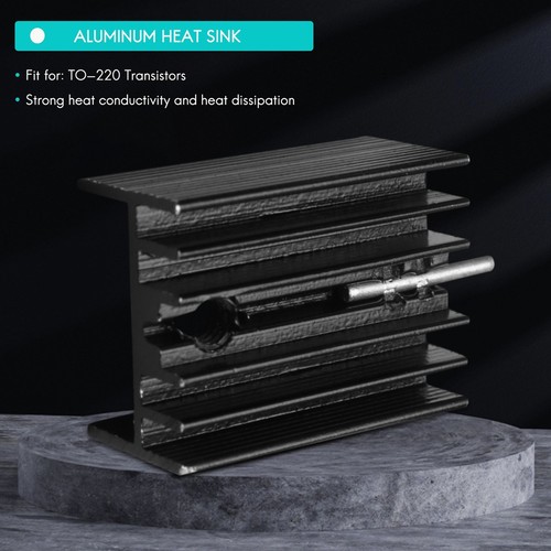 10 Pcs 21x15x11mm Black Aluminum Heat Sink for TO-220 Mosfet Transistors V2R4 - Afbeelding 3 van 9
