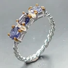Handmade Natural Iolite Ring 925 Sterling Silver Size 6.5 /R462891