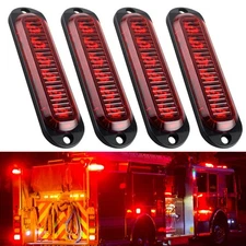 Side 4X Red Clearance LED Marker Lorry Waterproof For Light Trailer Truck RV SUV