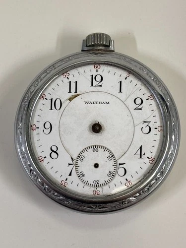 Antique Waltham 17 Jewels Pocket Watch, Doesn't Run, Missing Crystal (35-#19)