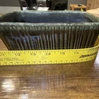 Hull F467 Rectangular Ribbed Ceramic Planter Green/Blue Glossy Glaze 16"
