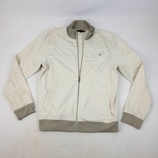 Express M Modern Fit Beige Zip Up Sweatshirt Jacket (Stains) 